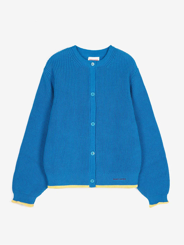 Pearl knitted cotton cardigan