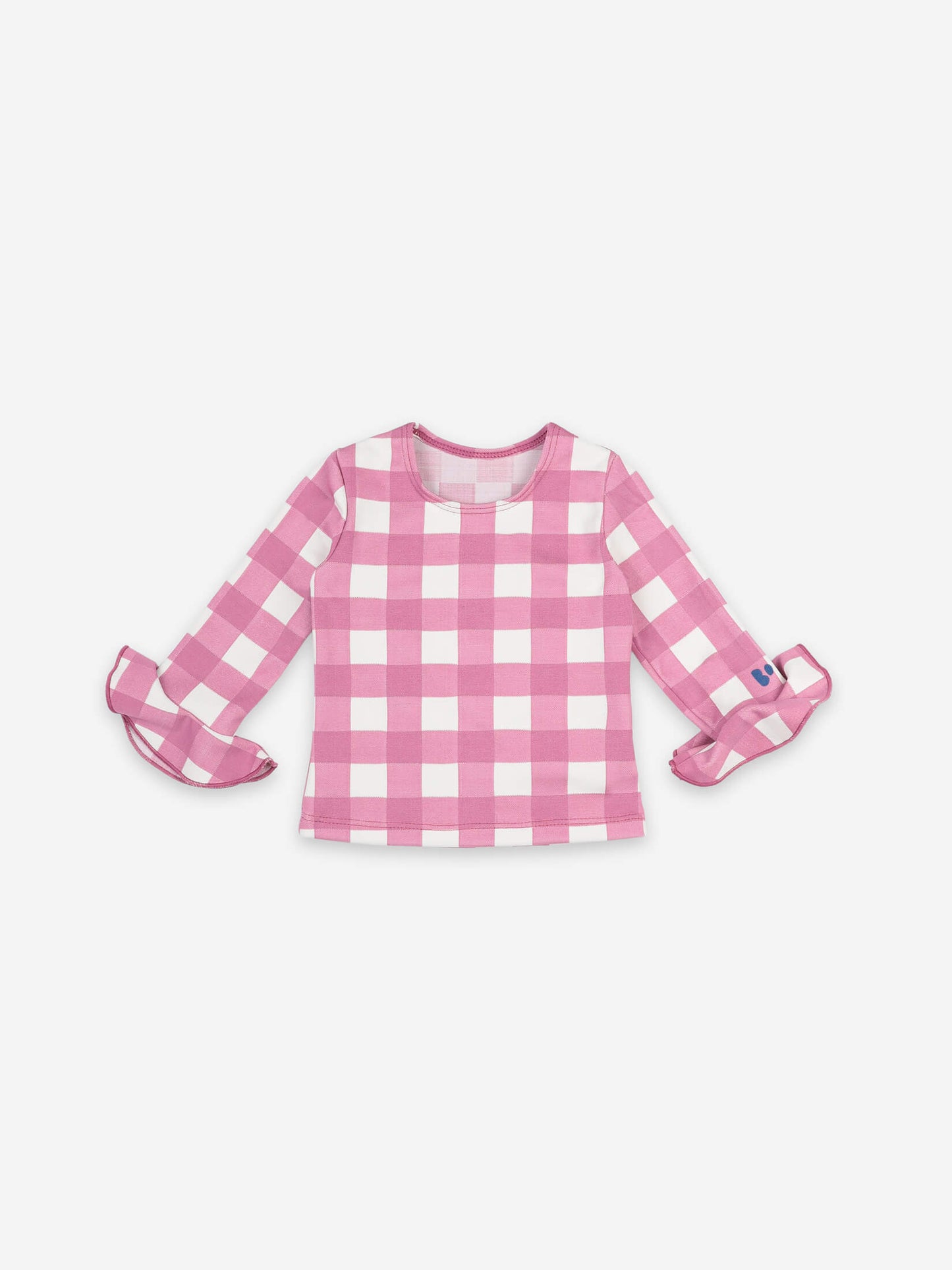Vichy Ruffle Swim Top