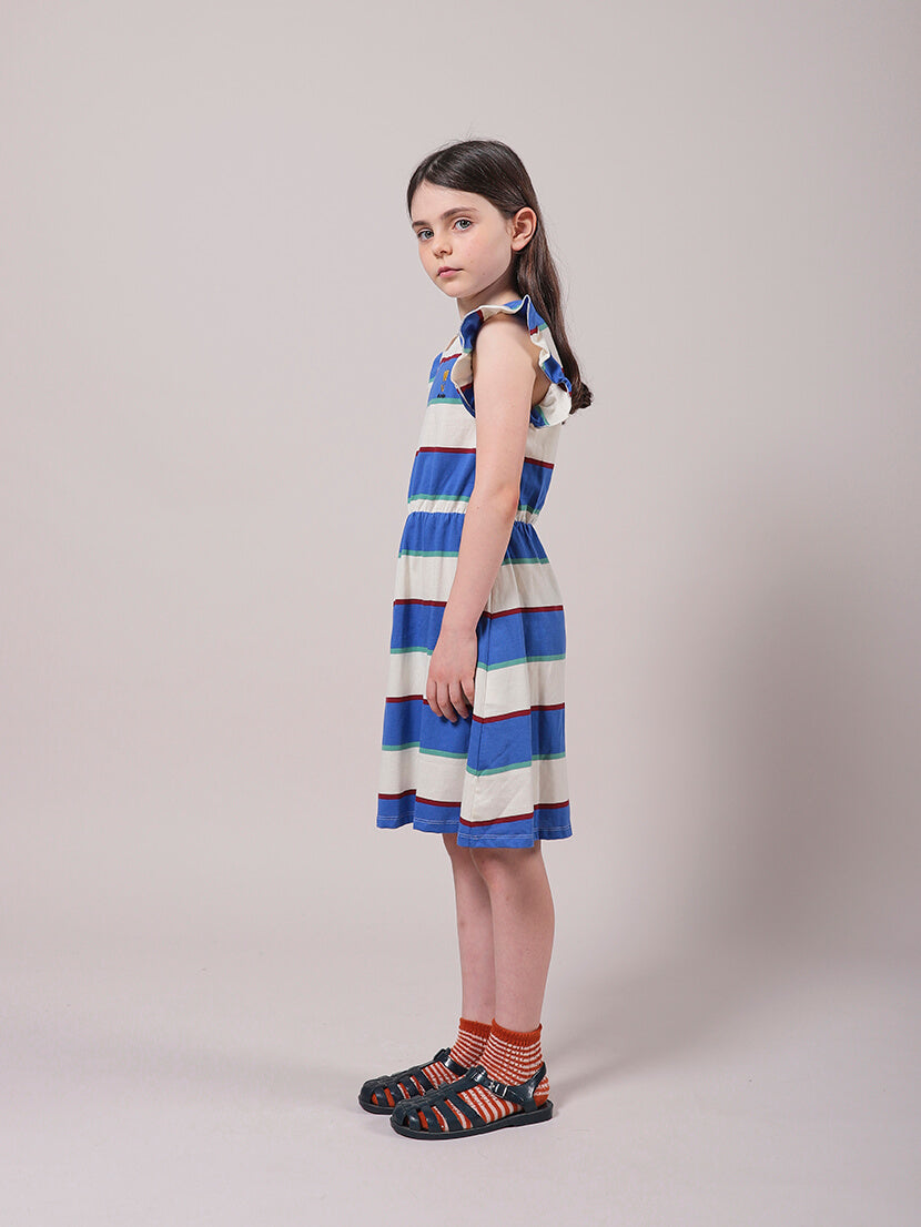 Stripes Jersey Ruffle Dress