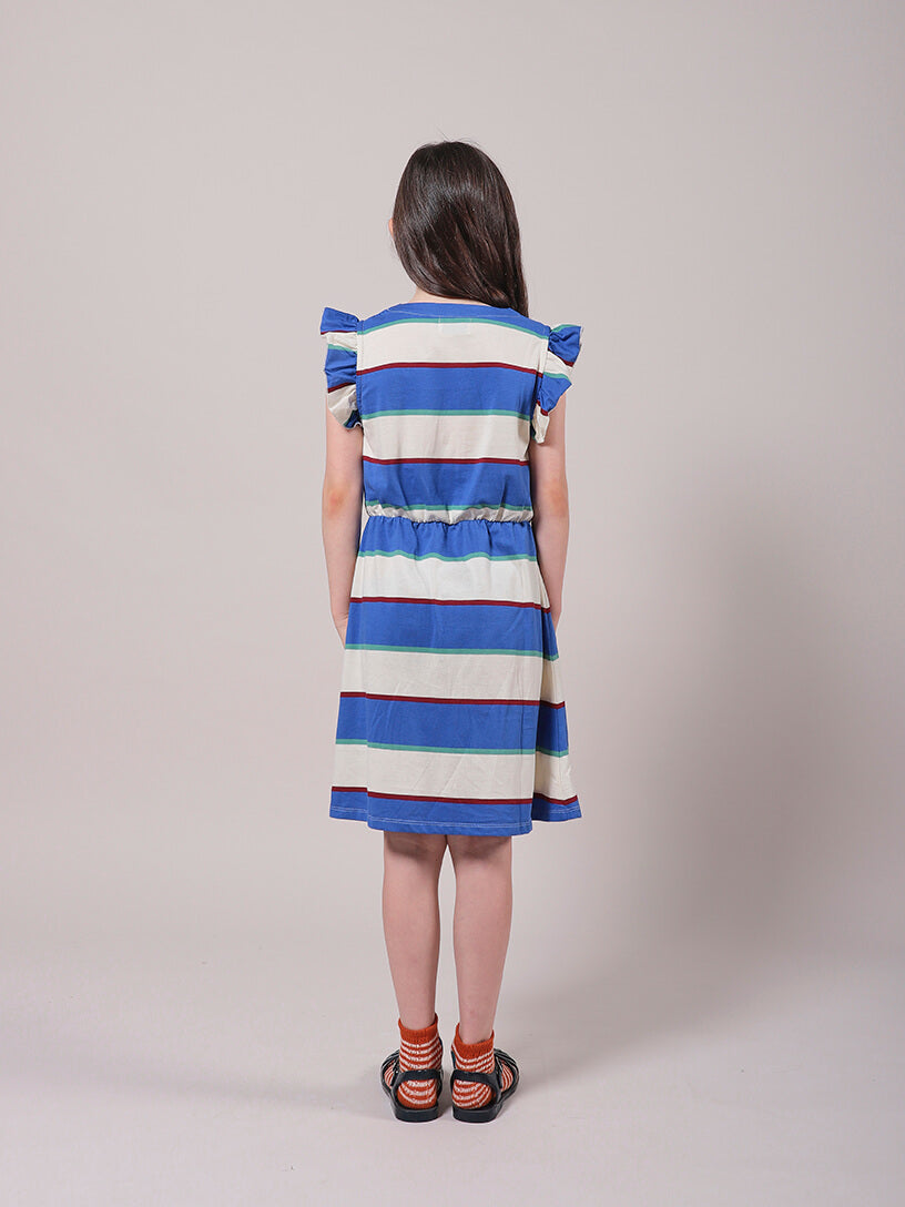 Stripes Jersey Ruffle Dress