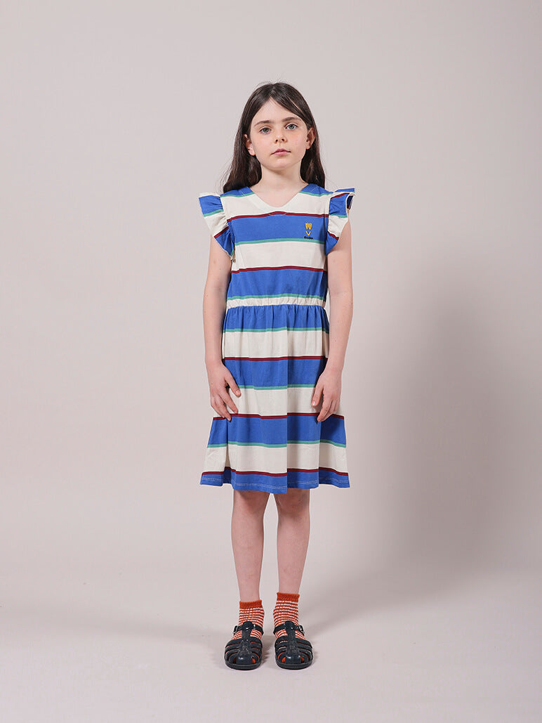 Stripes Jersey Ruffle Dress