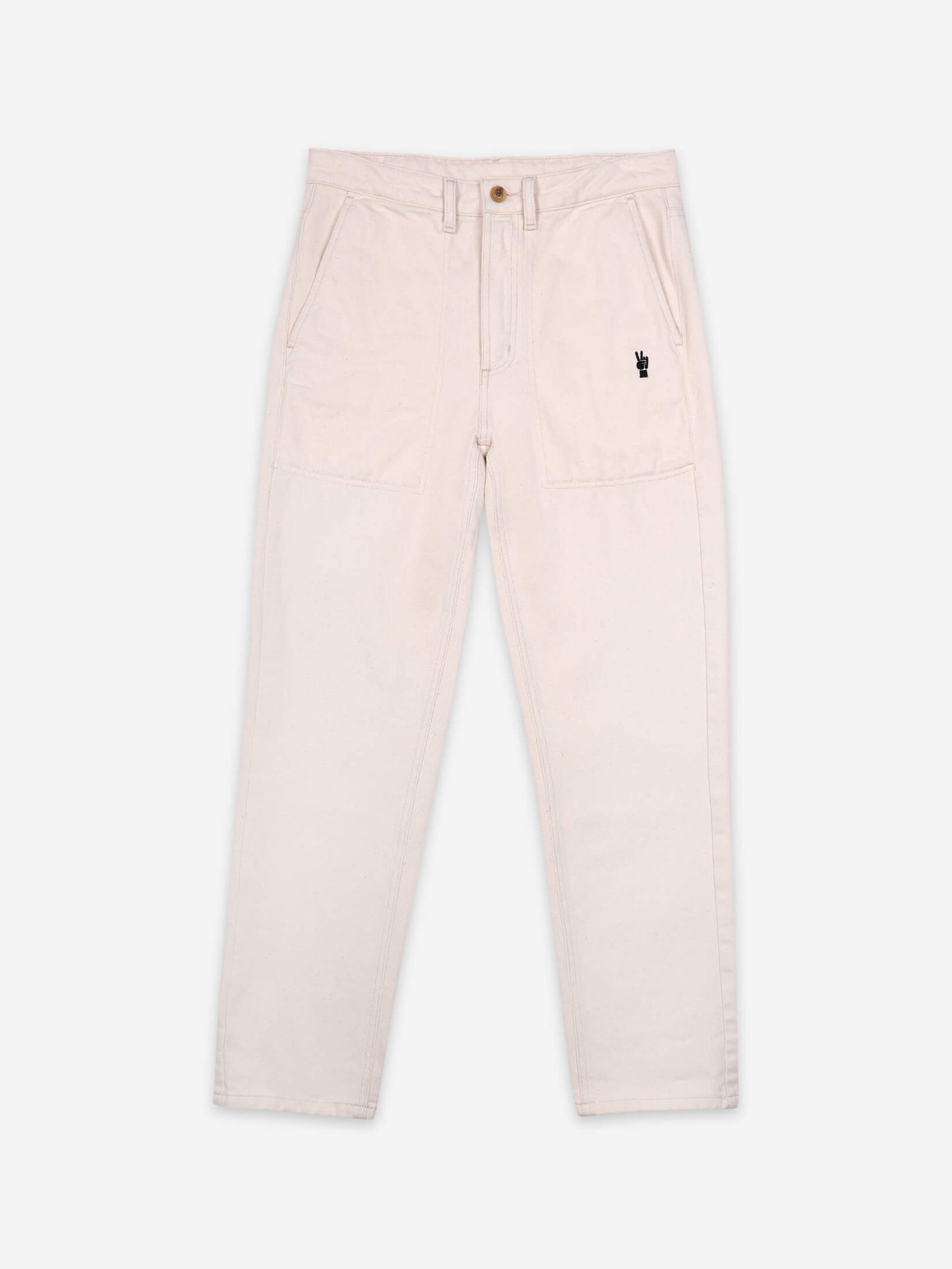 Fingers Crossed Embroidery Straight Jean