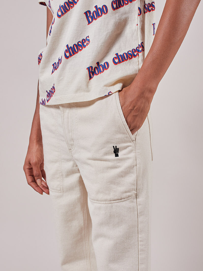 Fingers Crossed Embroidery Straight Jean