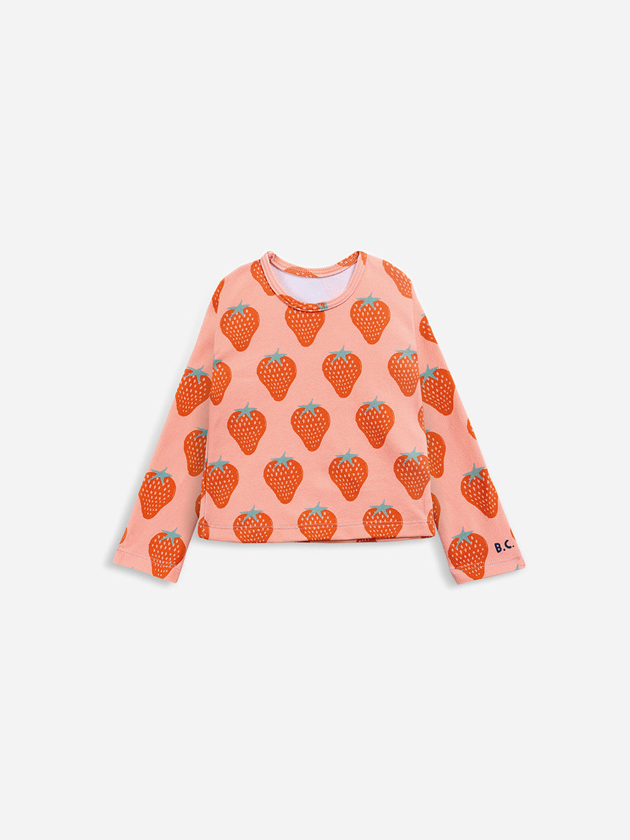 Strawberry all over swim top