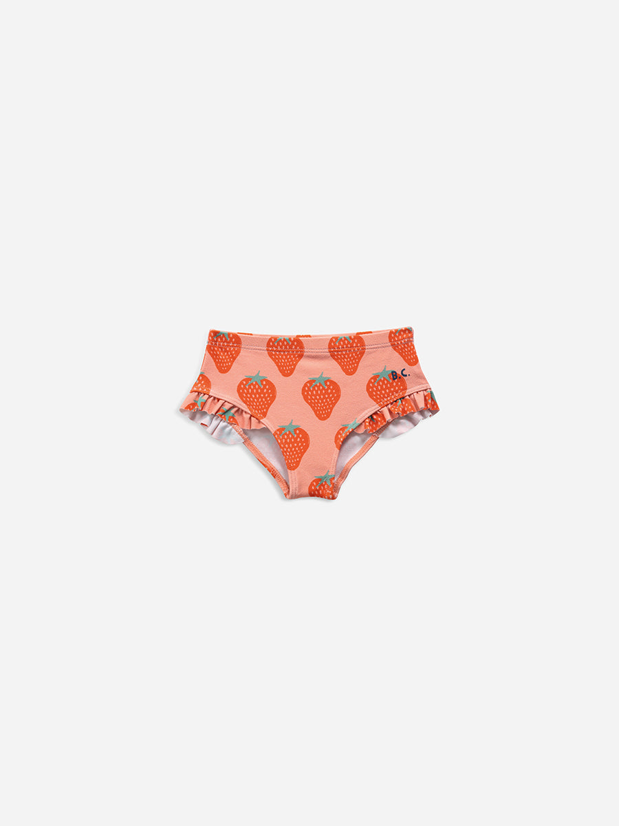 Strawberry all over ruffle swim culotte