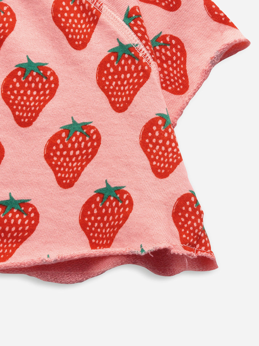 Strawberry all over cropped sweatshirt