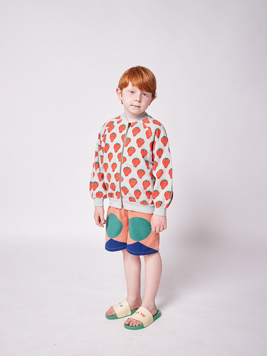 Strawberry all over zipped sweatshirt