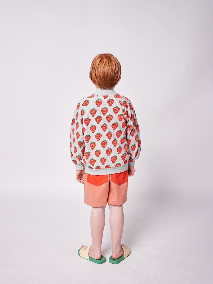 Strawberry all over zipped sweatshirt