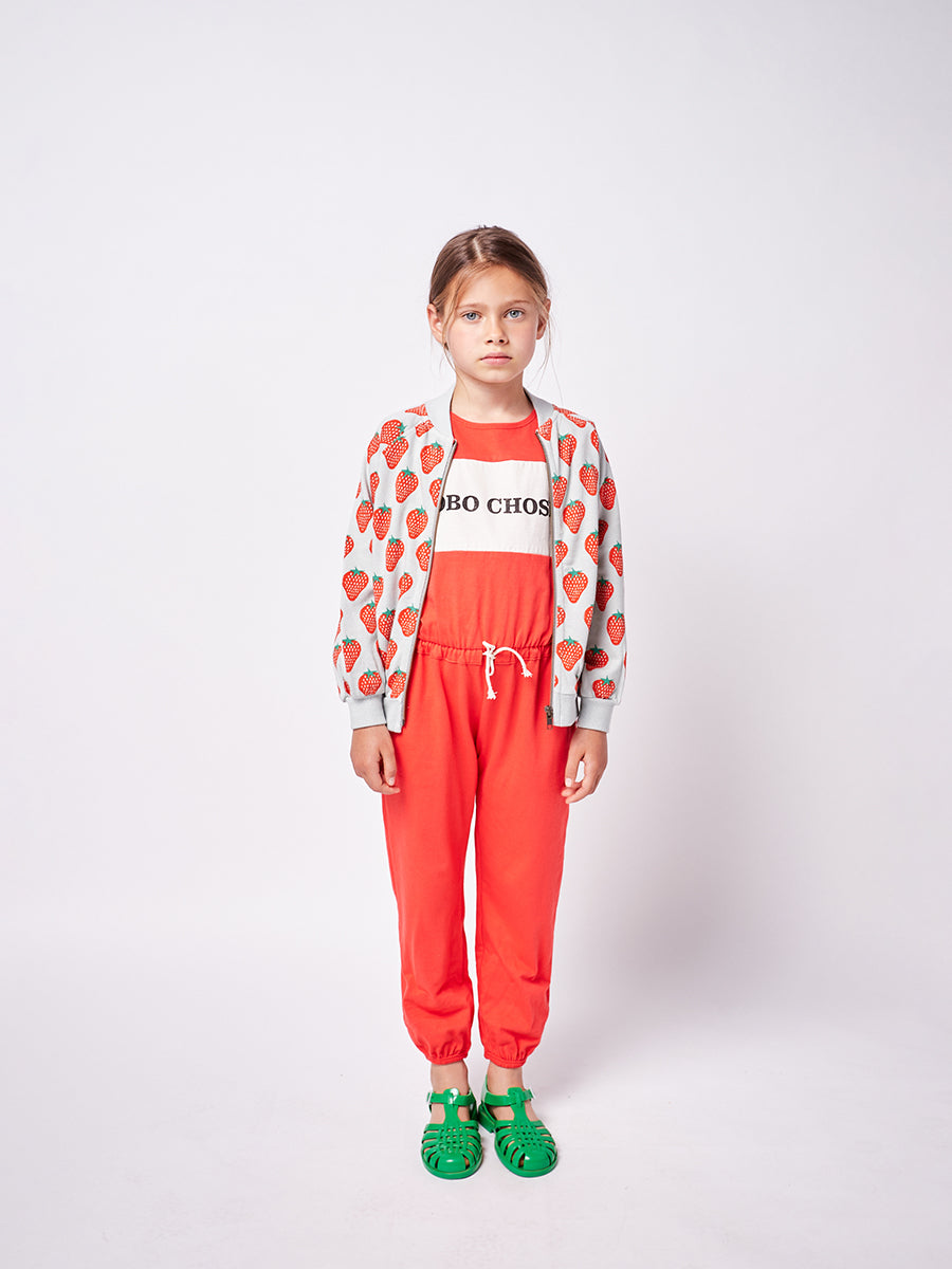 Strawberry all over zipped sweatshirt