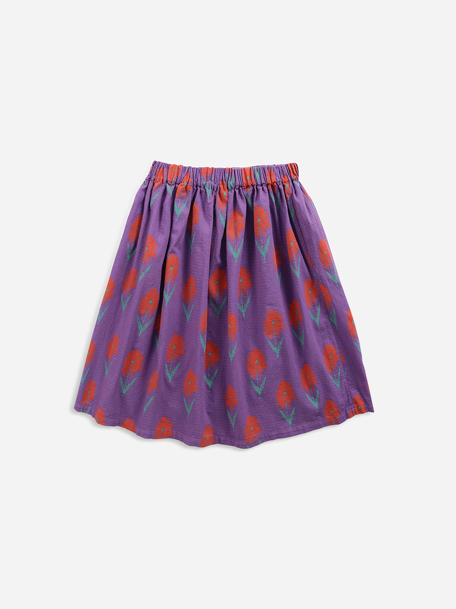 Petunia all over buttoned woven midi skirt