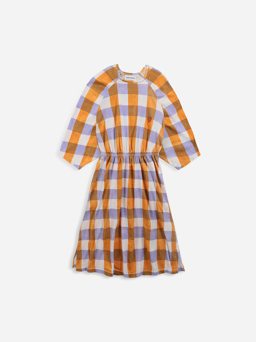 Checkered long sleeve dress