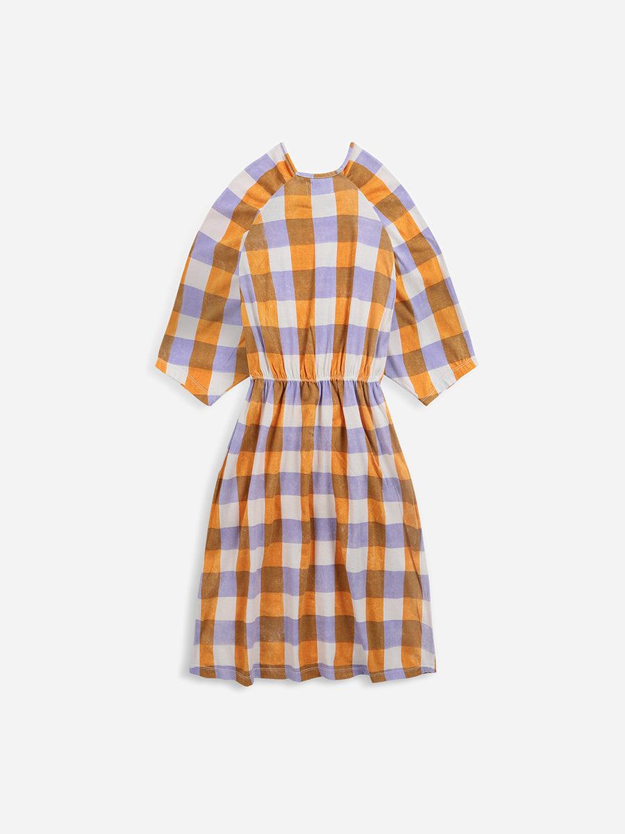 Checkered long sleeve dress