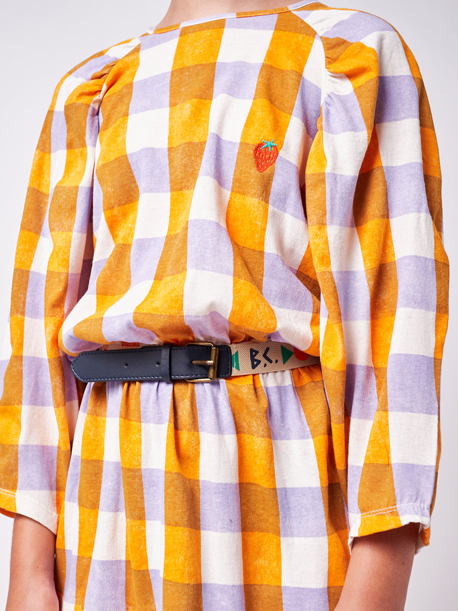 Checkered long sleeve dress