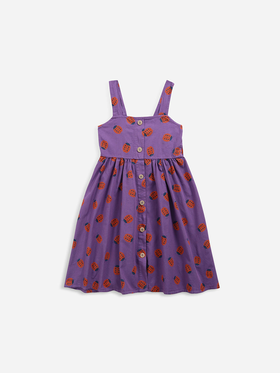 Ladybug all over woven dress