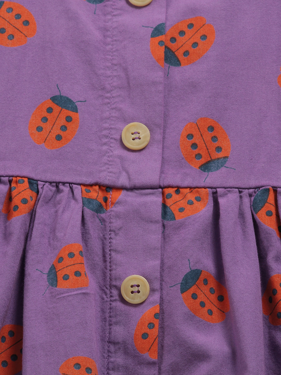Ladybug all over woven dress