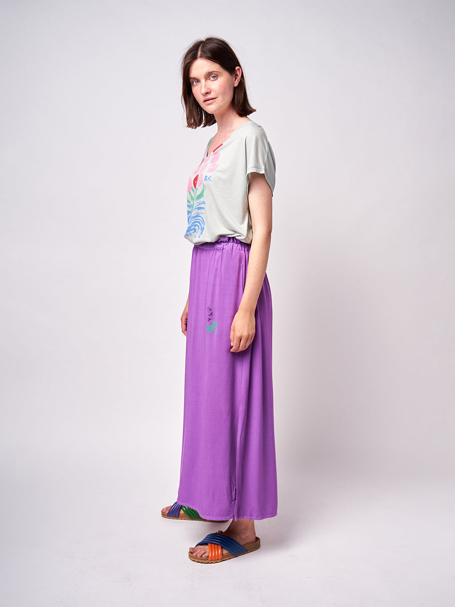 Flowers V-neck loose T-shirt