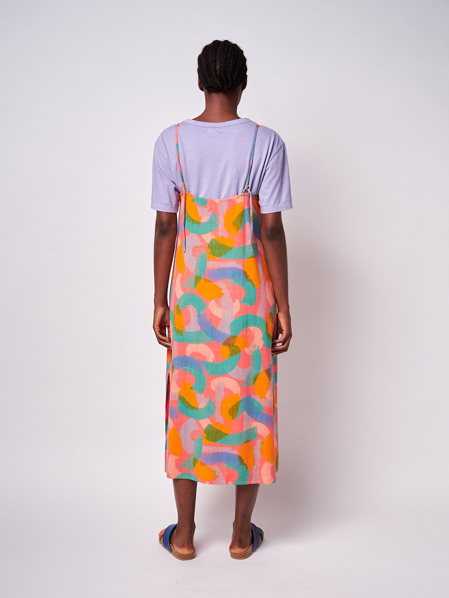 Brushstrokes strap straight dress