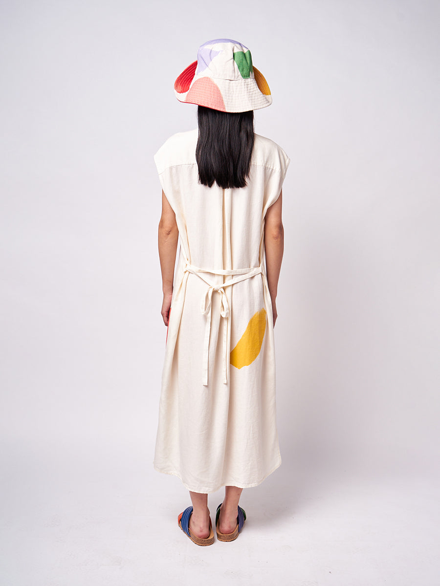 Brushstrokes sleeveless shirt dress