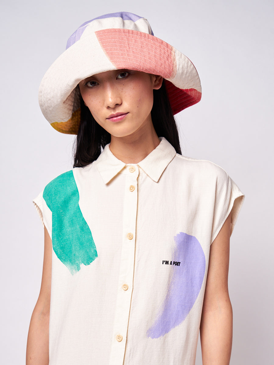Brushstrokes sleeveless shirt dress