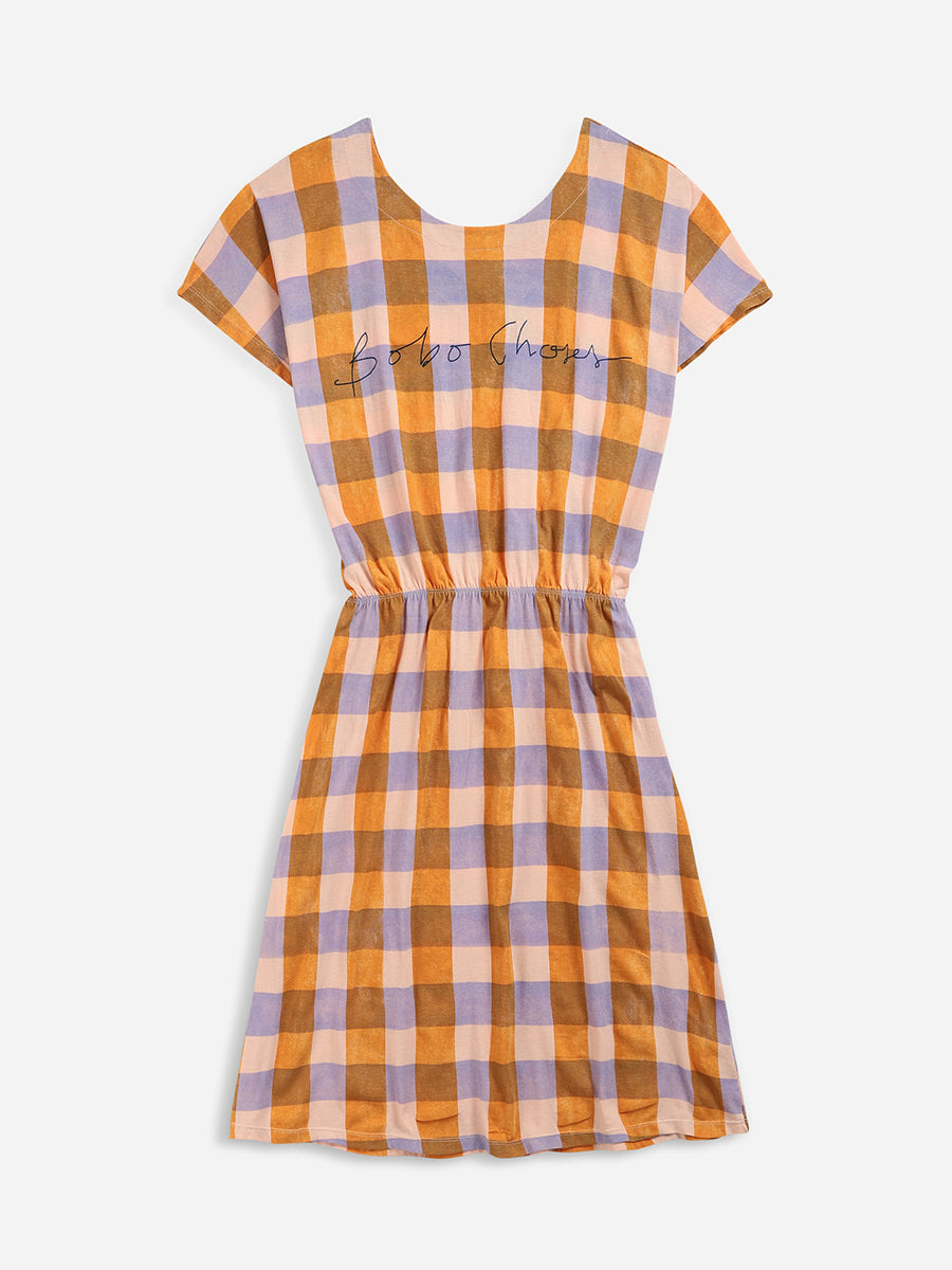 Checked jersey dress