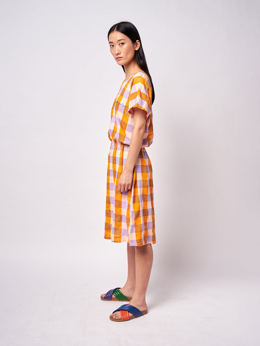 Checked jersey dress