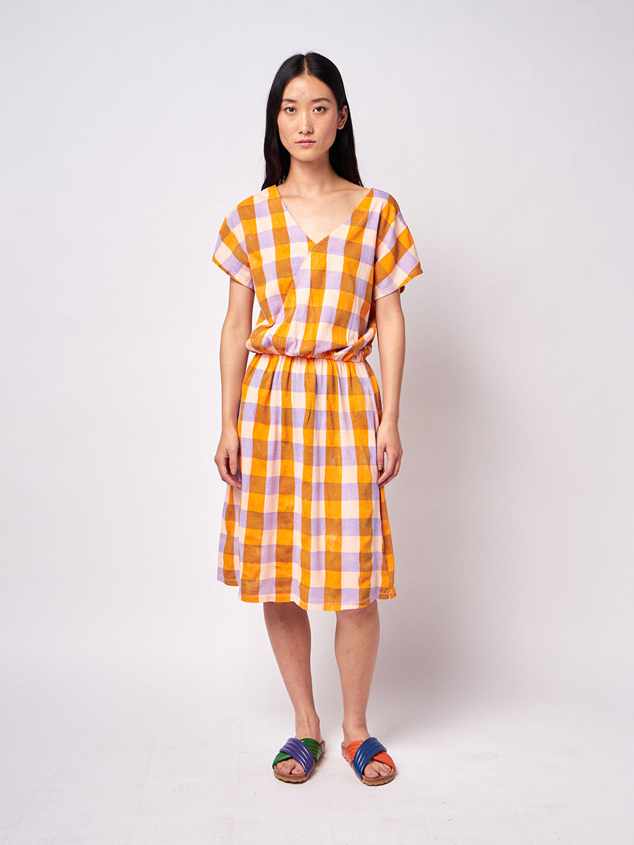 Checked jersey dress