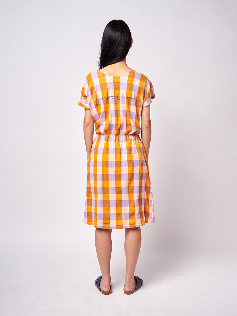 Checked jersey dress