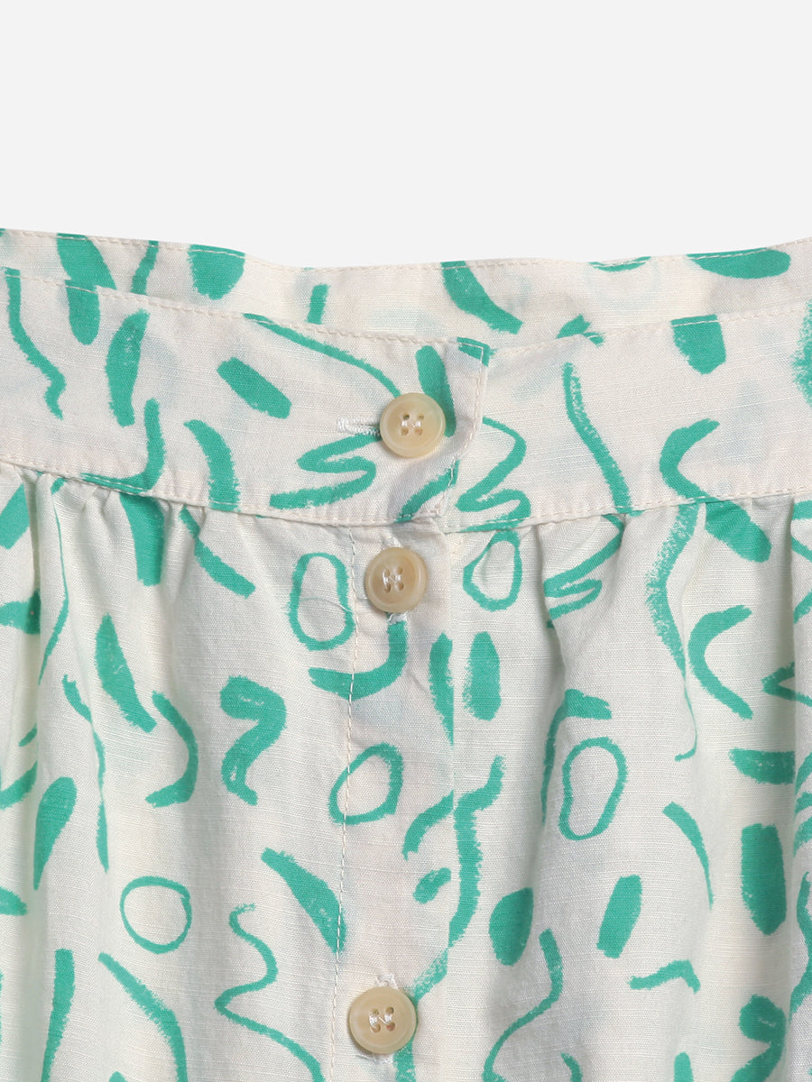 Serpentine printed buttoned skirt