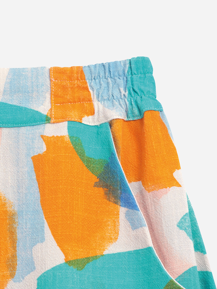 Brushstrokes printed midi skirt