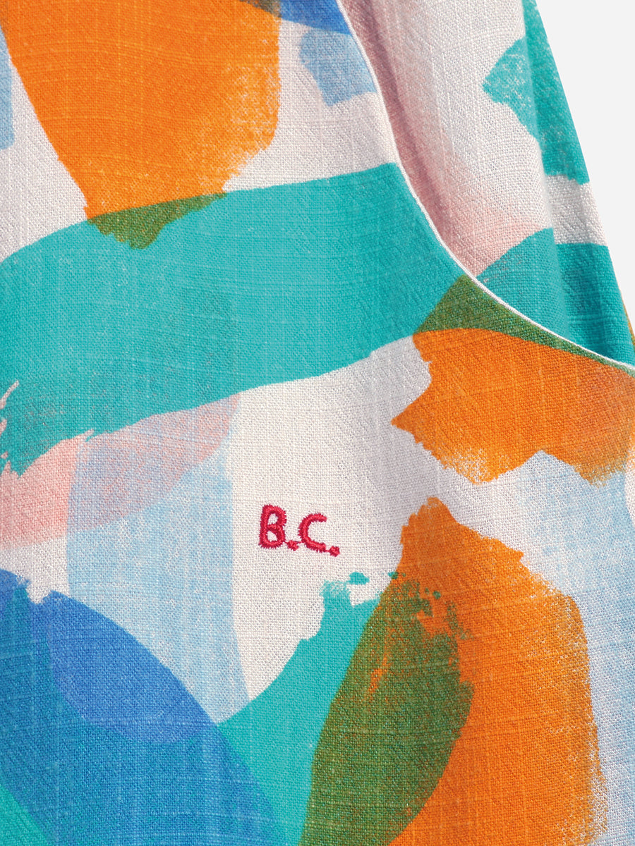 Brushstrokes printed midi skirt