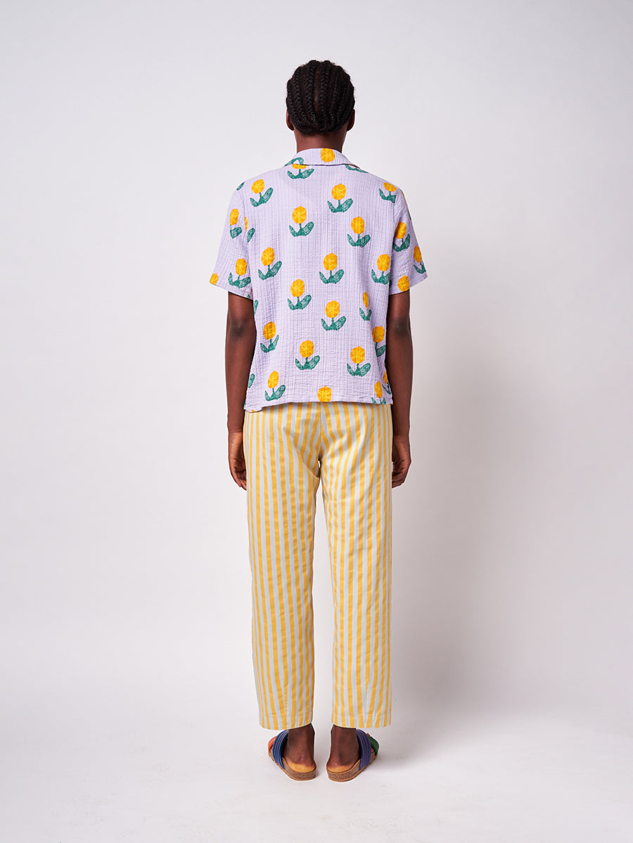 Striped pleated trousers