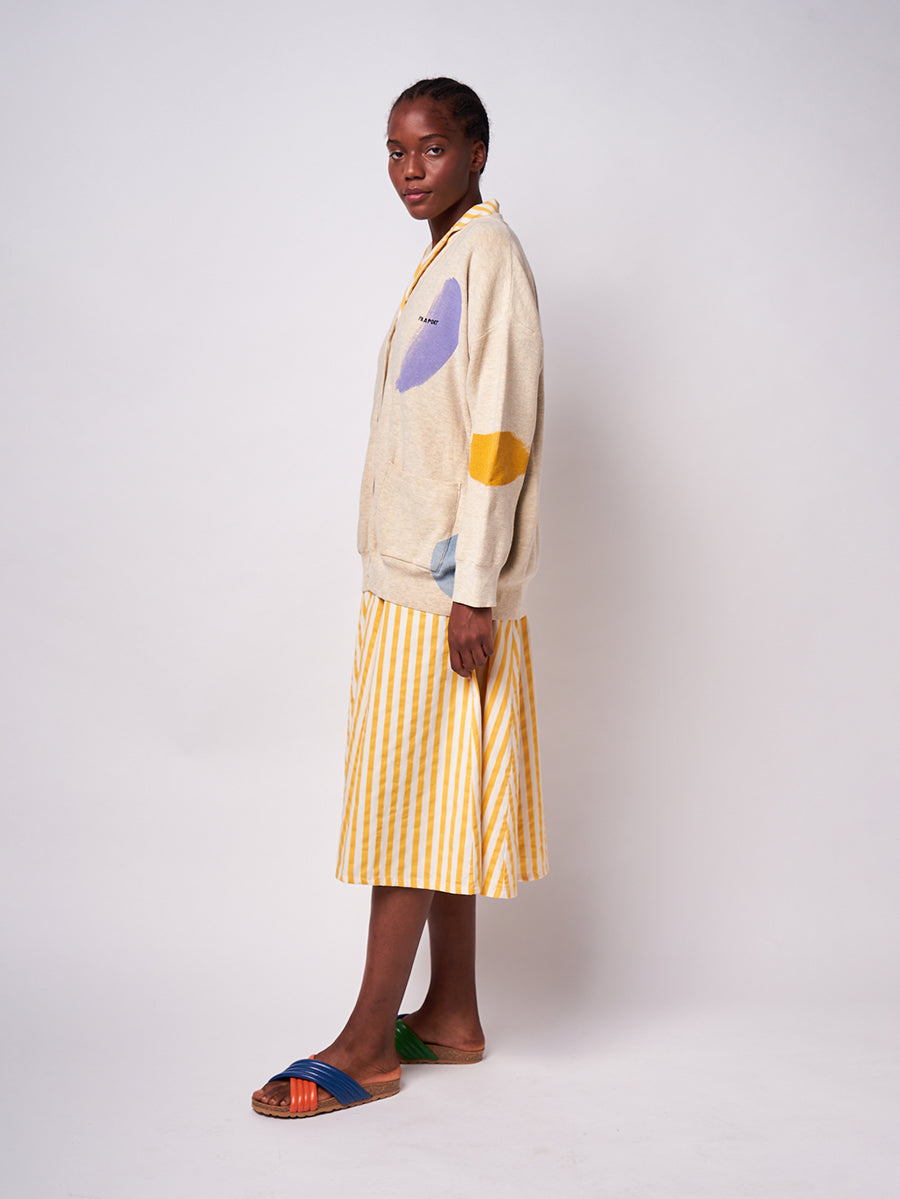 Brushstrokes fine knitted v-neck cardigan