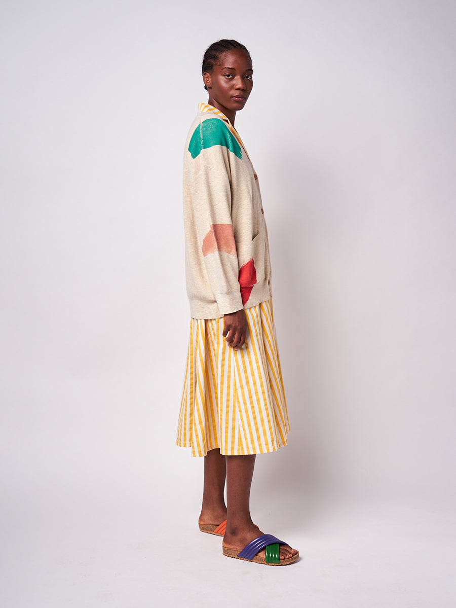 Brushstrokes fine knitted v-neck cardigan