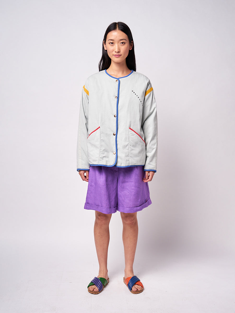 Color block quilted oversized jacket