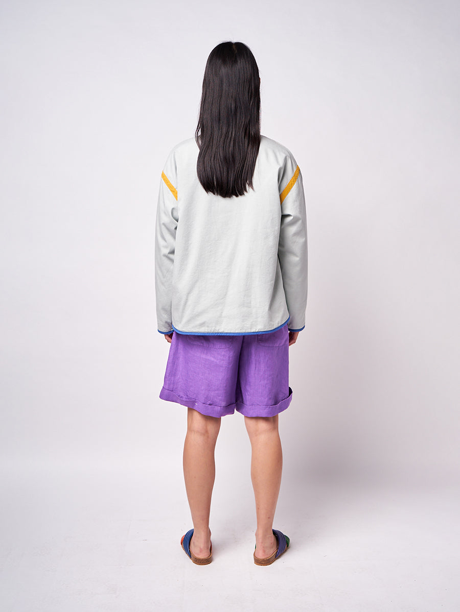 Color block quilted oversized jacket