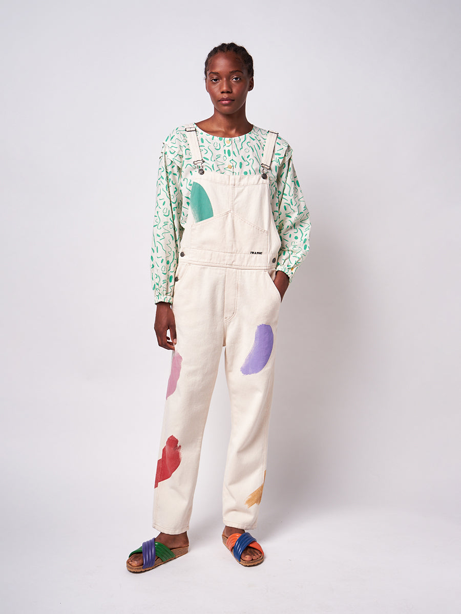 Brushstrokes cotton dungaree