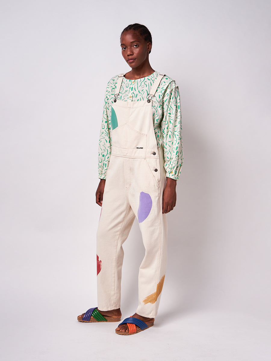 Brushstrokes cotton dungaree