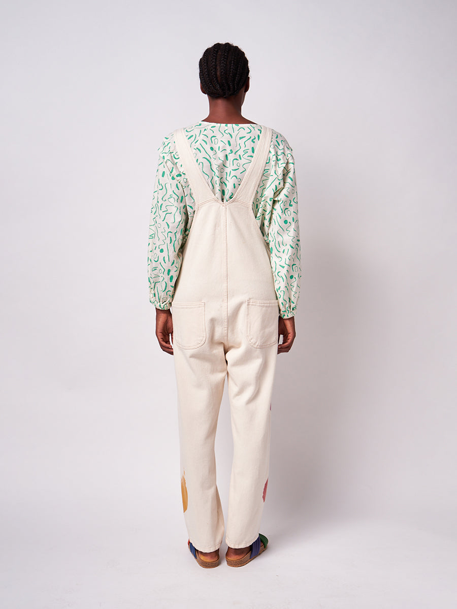 Brushstrokes cotton dungaree