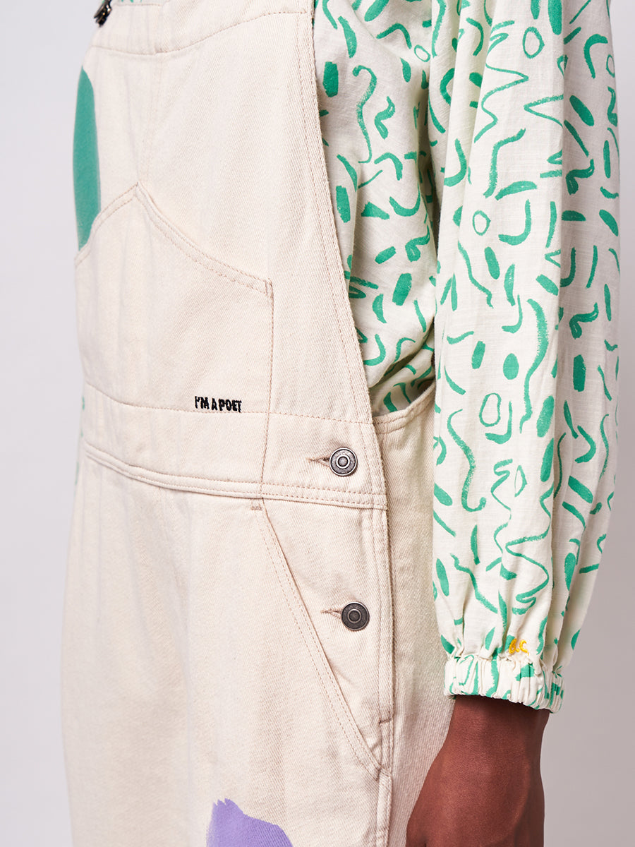 Brushstrokes cotton dungaree