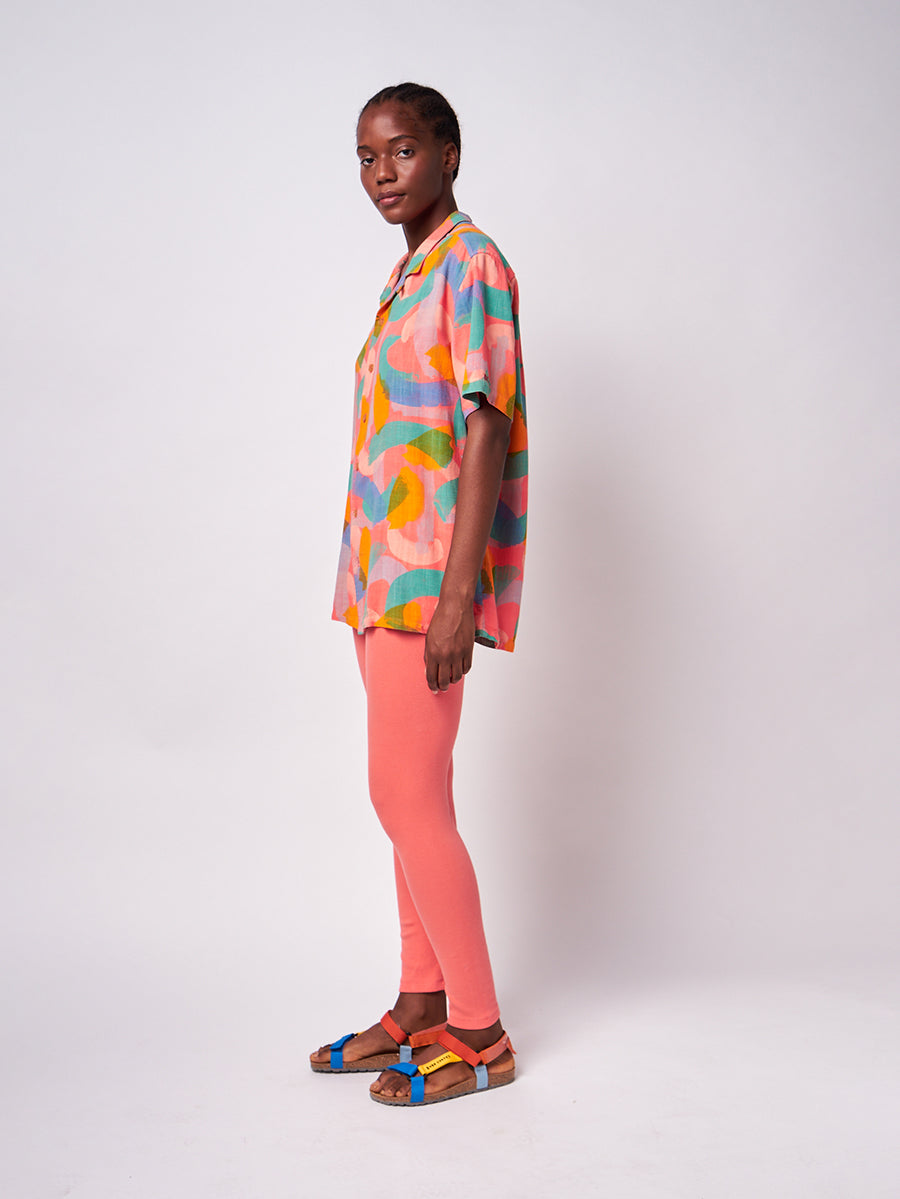 Brushstrokes print short sleeve shirt