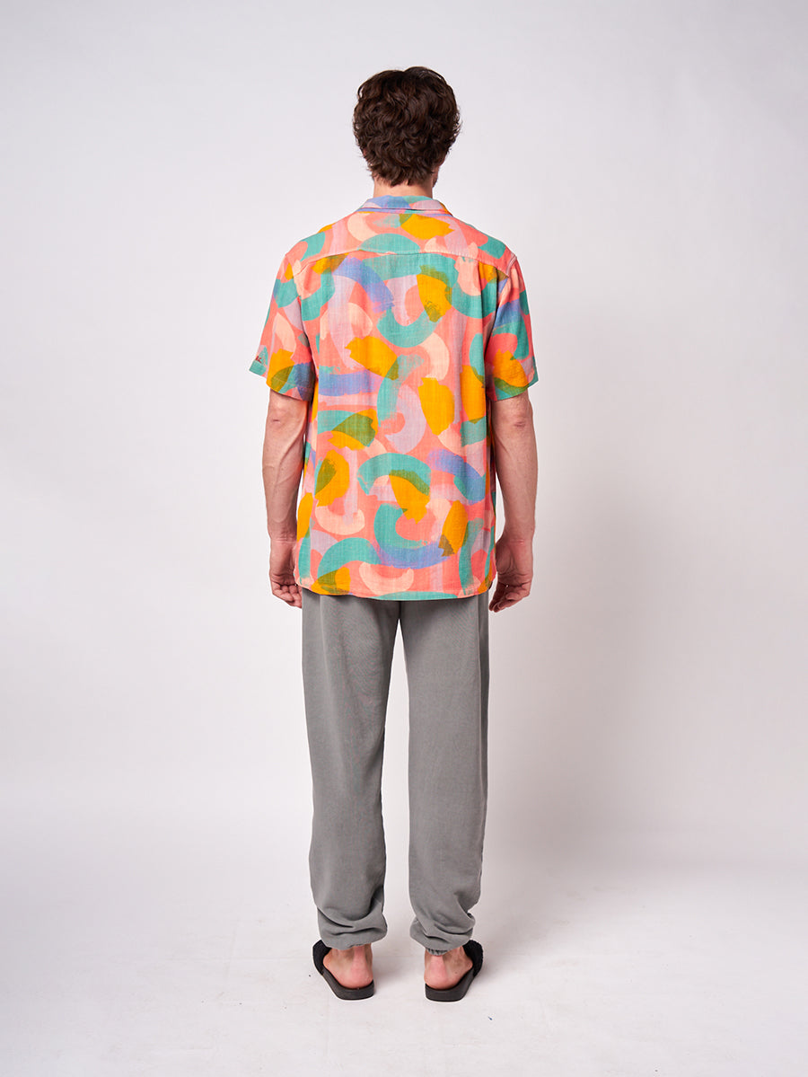 Brushstrokes print short sleeve shirt