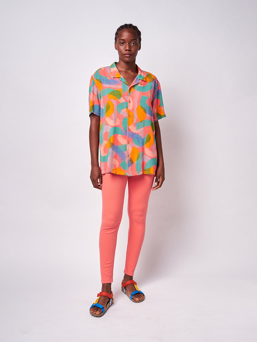 Brushstrokes print short sleeve shirt