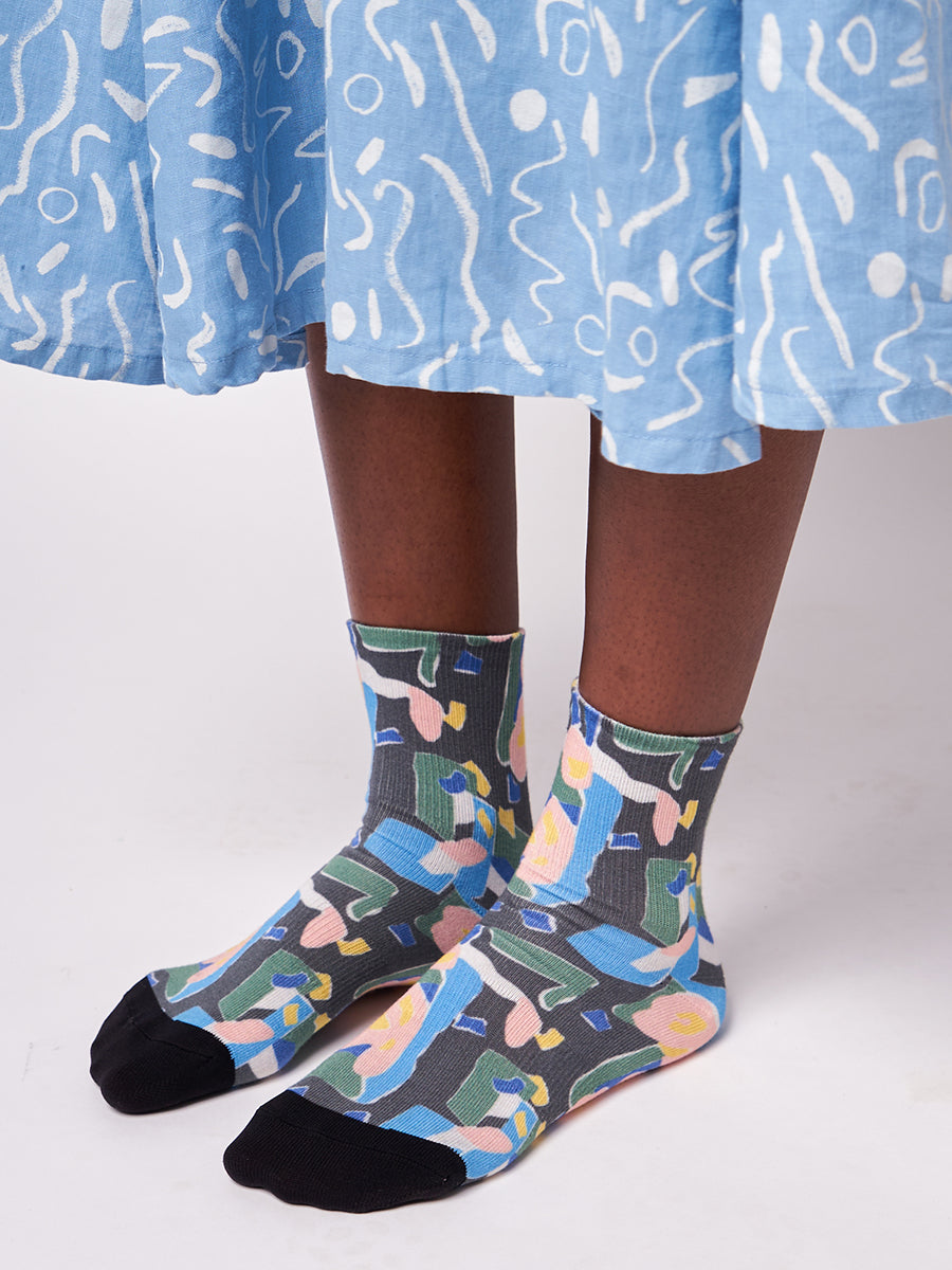 Floral 2-pack short socks