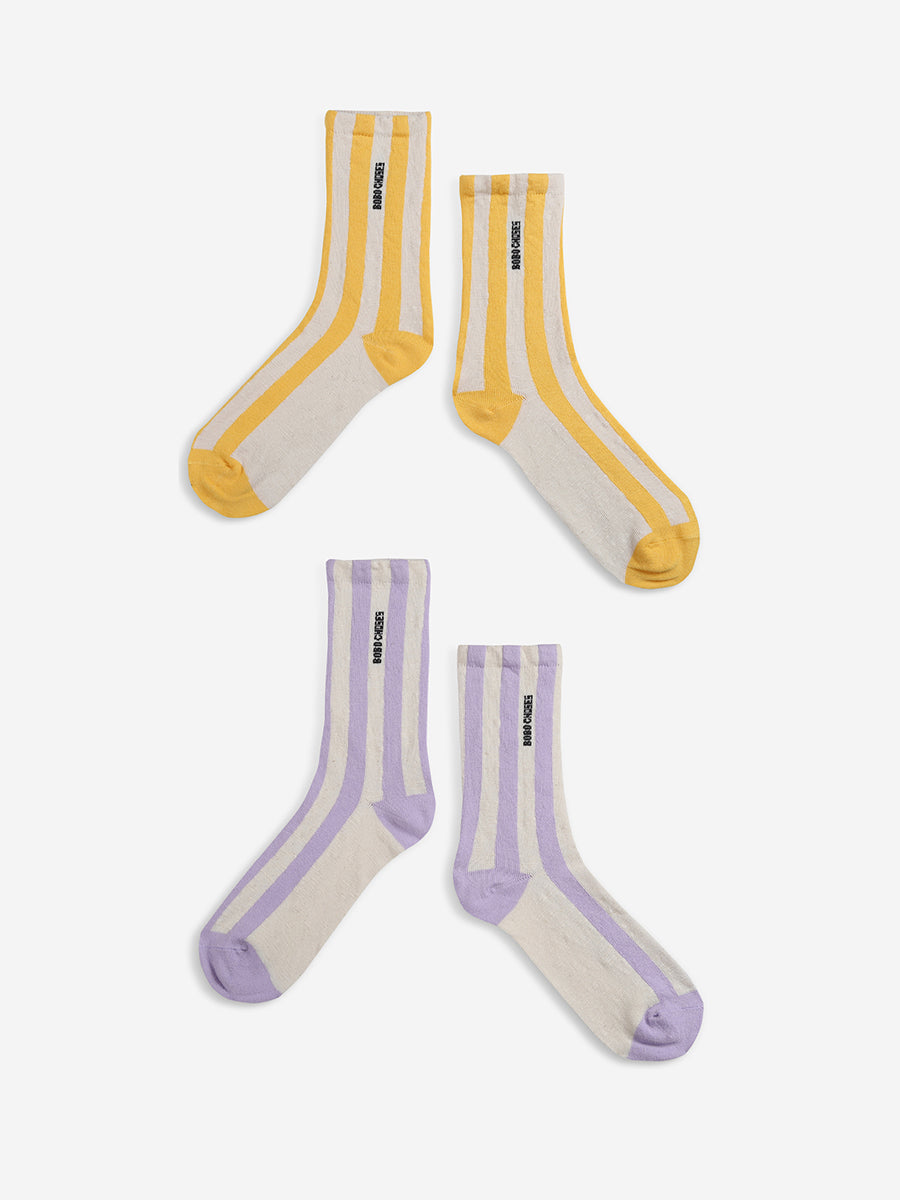Striped 2-pack long socks