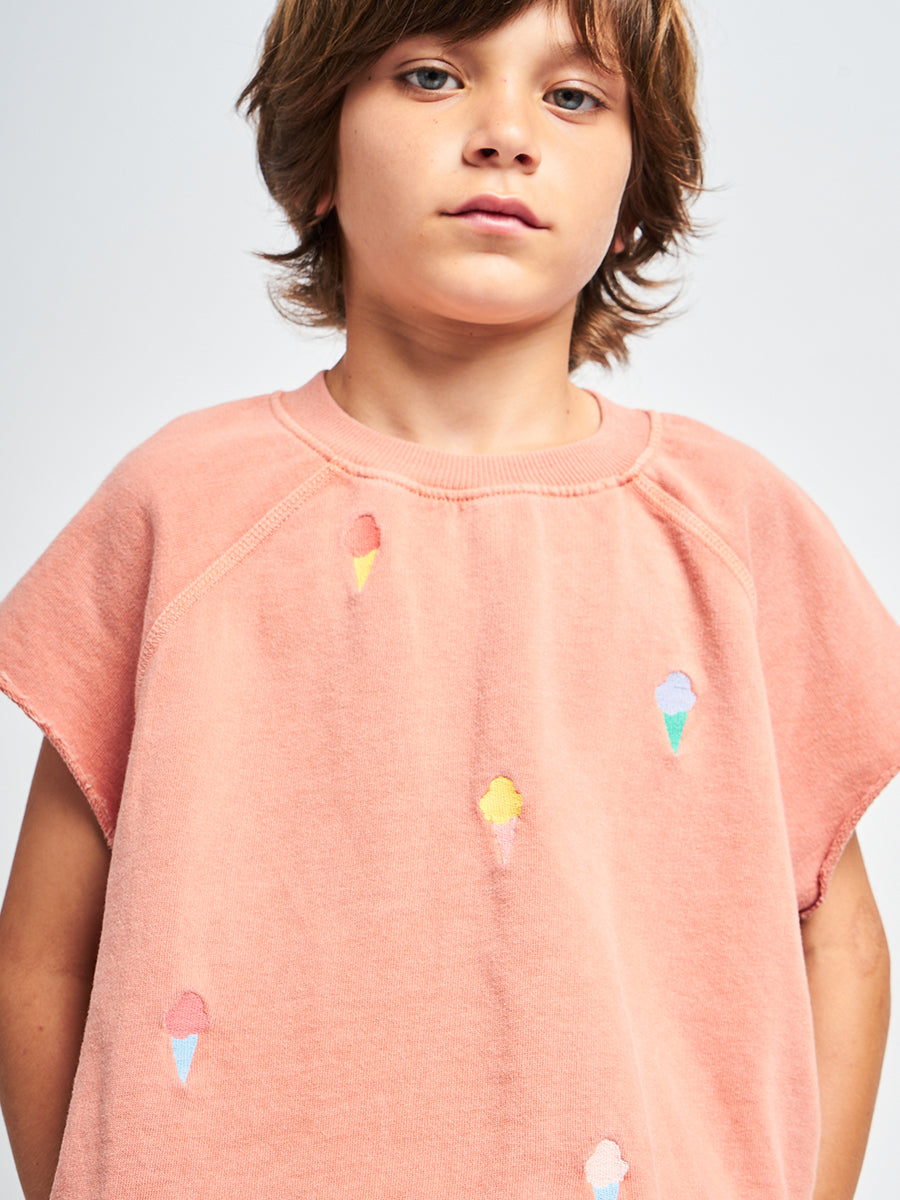 Mini Ice Creams embroidery sleeveless sweatshirt