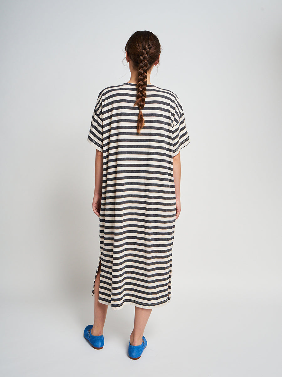Ice cream striped jersey long dress