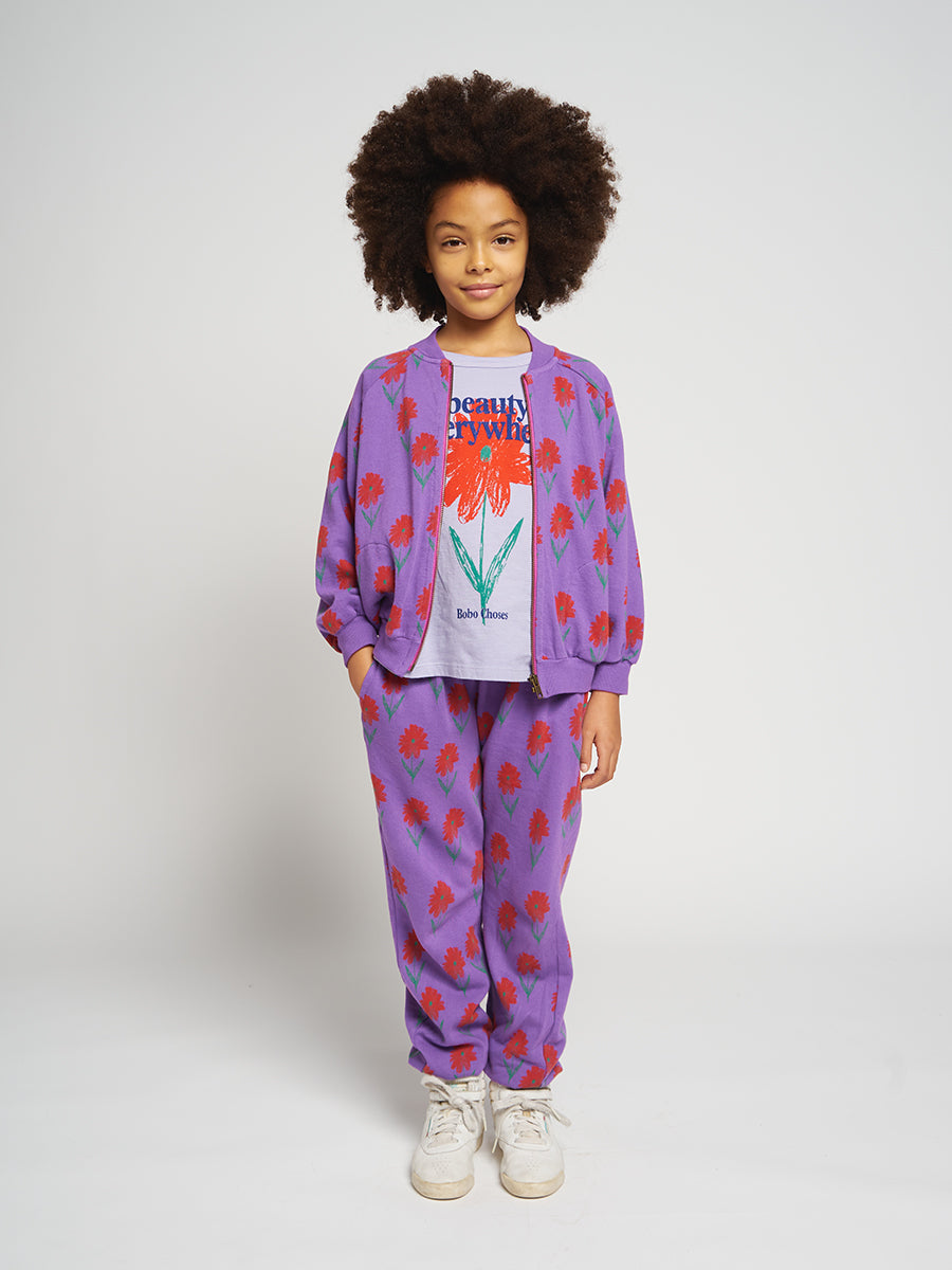 Petunia all over zipped sweatshirt