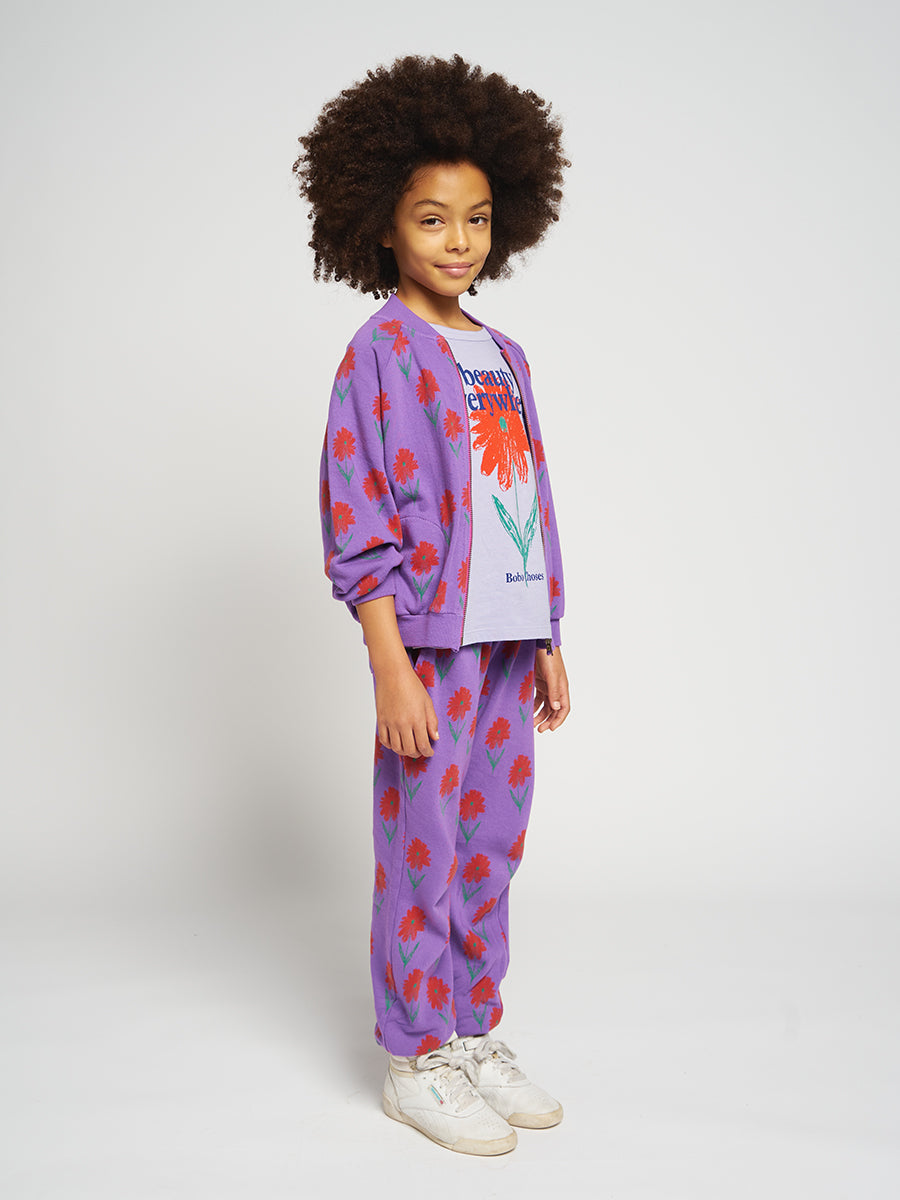 Petunia all over zipped sweatshirt