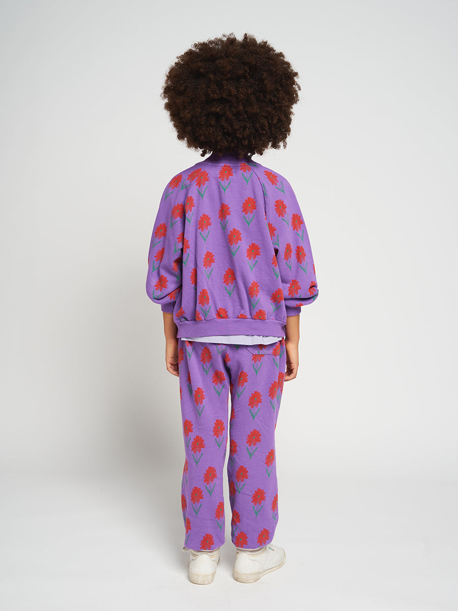 Petunia all over zipped sweatshirt
