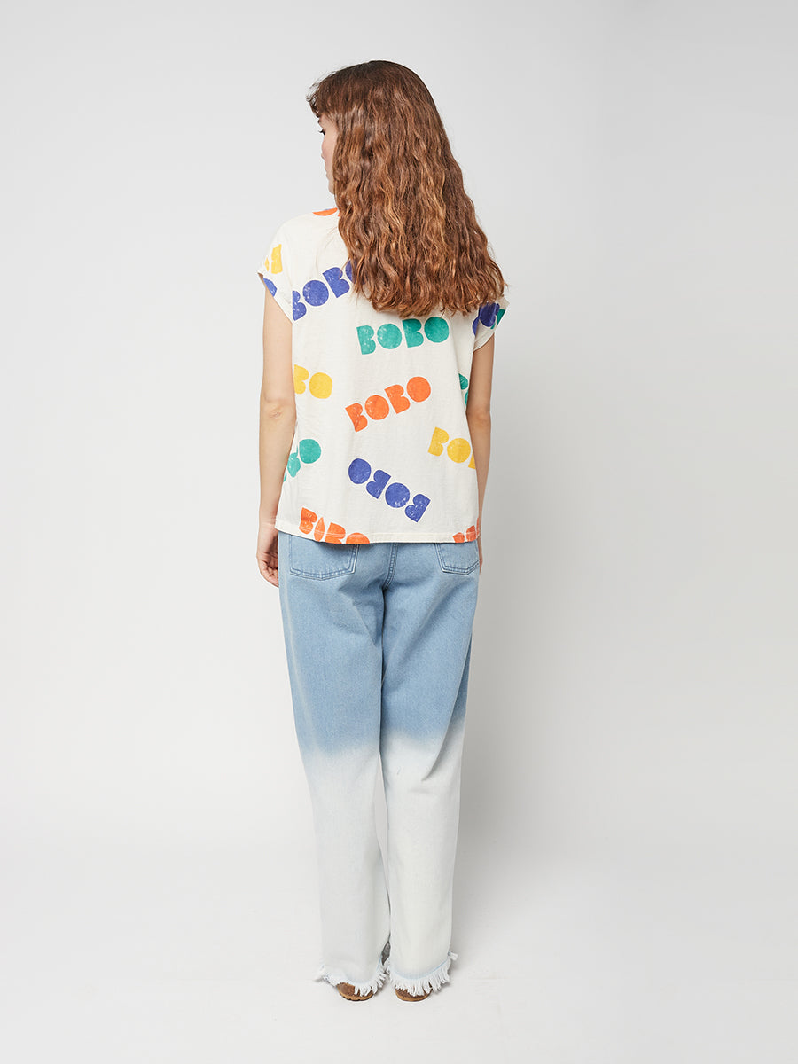 Samarreta folgada amb coll en punta estampat Bobo